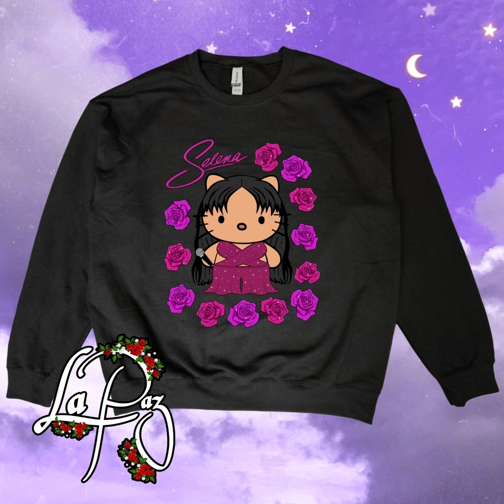 Selena Hello Kitty Black Sweatshirt